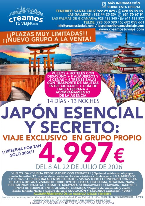 JAPÓN - GRUPO PROPIO VERANO