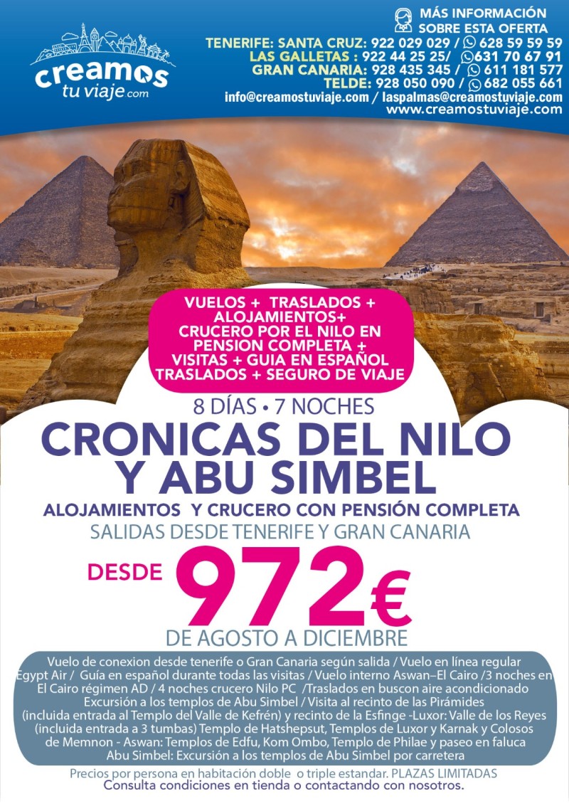 CRÓNICAS DEL NILO Y ABU SIMBEL